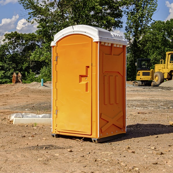 how often are the portable restrooms cleaned and serviced during a rental period in Palmyra IL